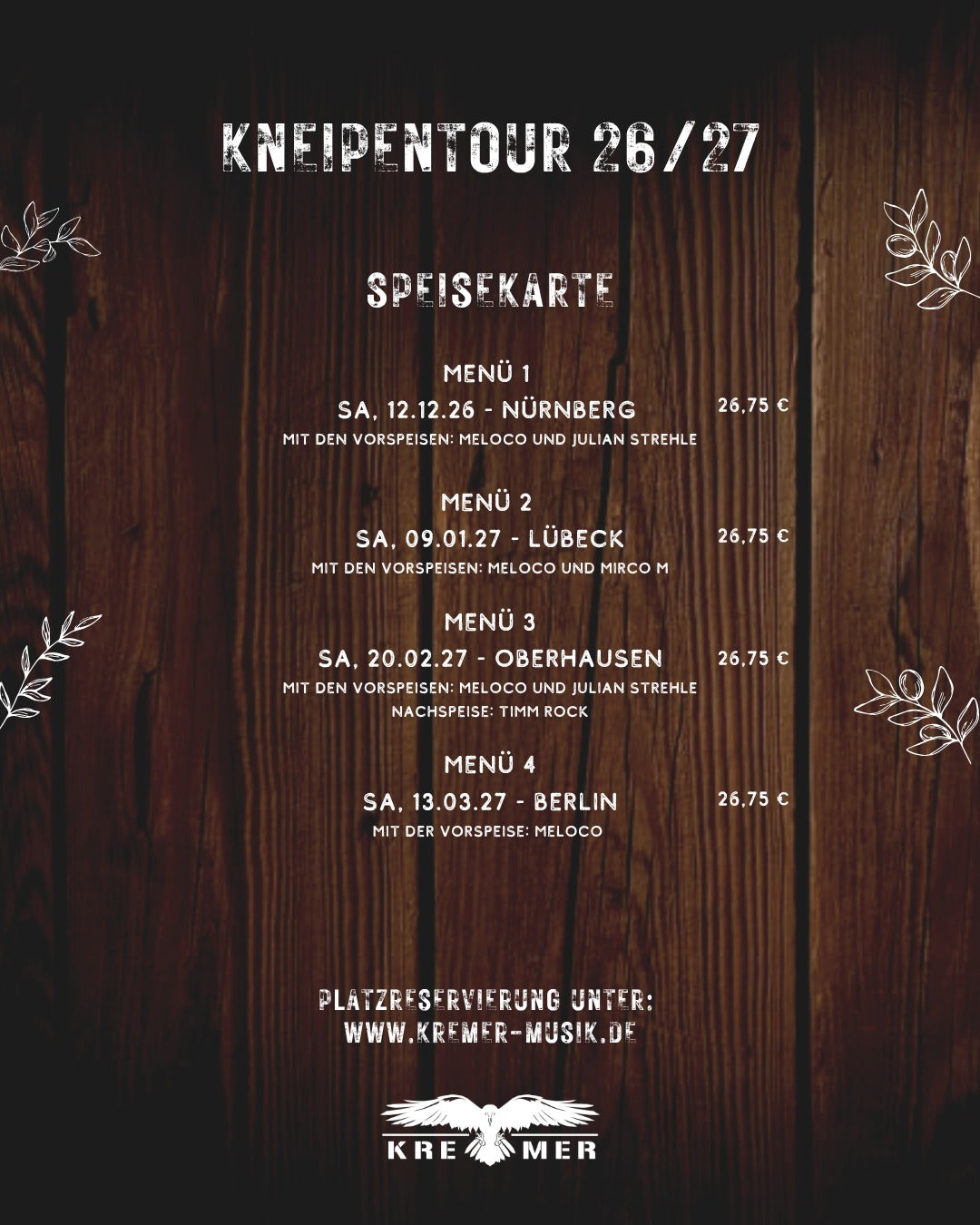 Tickets Kneipentour 26/27